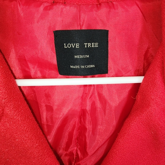Red Love Tree Pea Coat - M - Picture 4 of 6